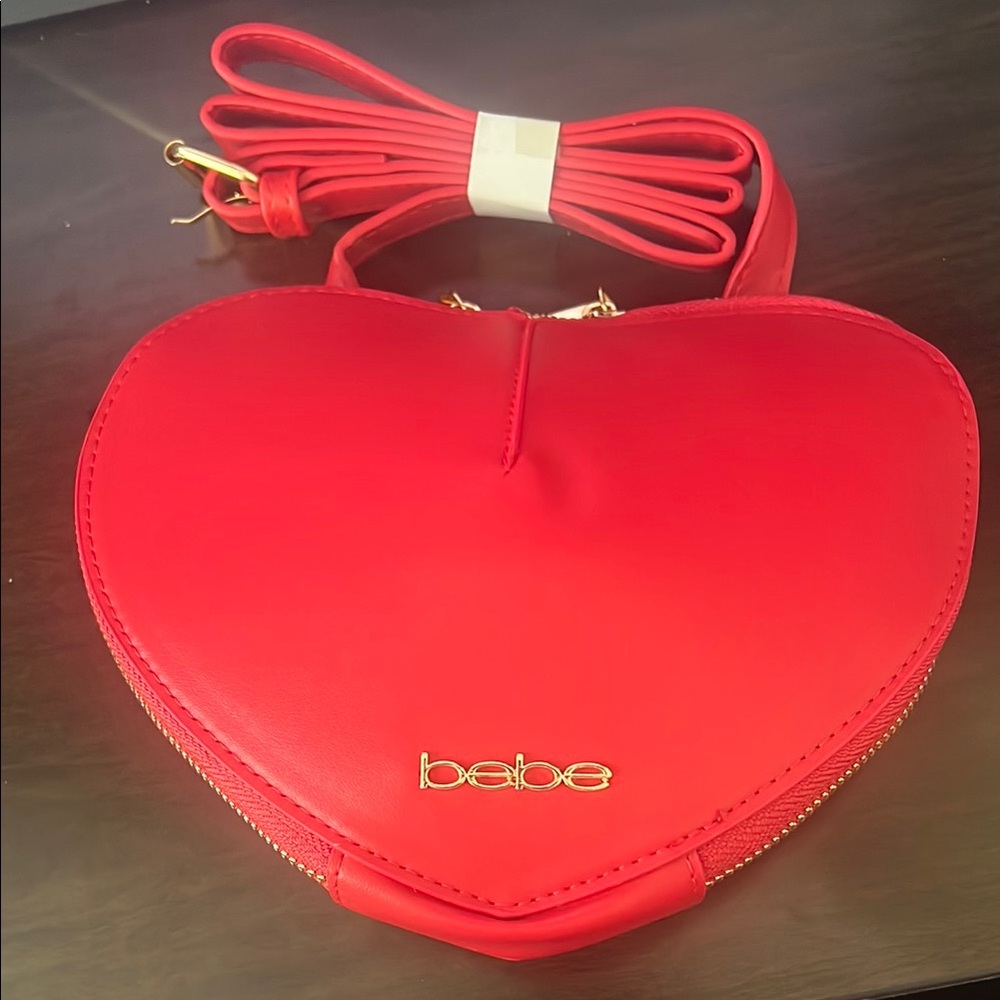 Bebe NWT Heart-Shaped Red Crossbody Bag